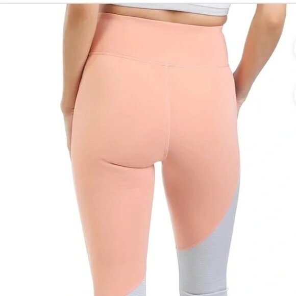 NWT Lazypants coral pink peach, grey & white sports bra top & leggings bundle - Picture 6 of 13
